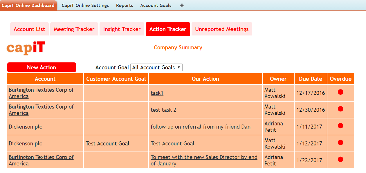 Action Tracker